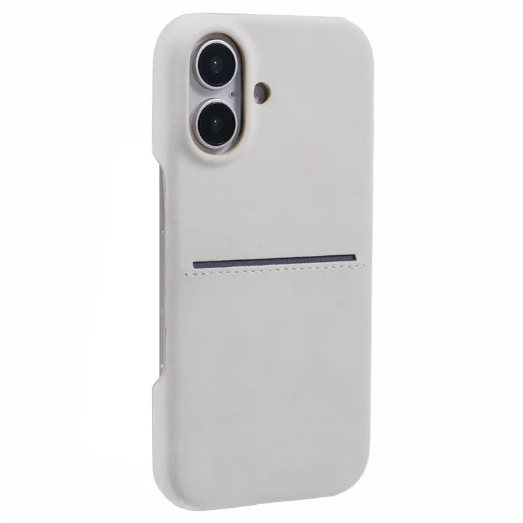 For iPhone 16 Plus Case Skin-Touch Leather+PC Phone Cover with Card Slot