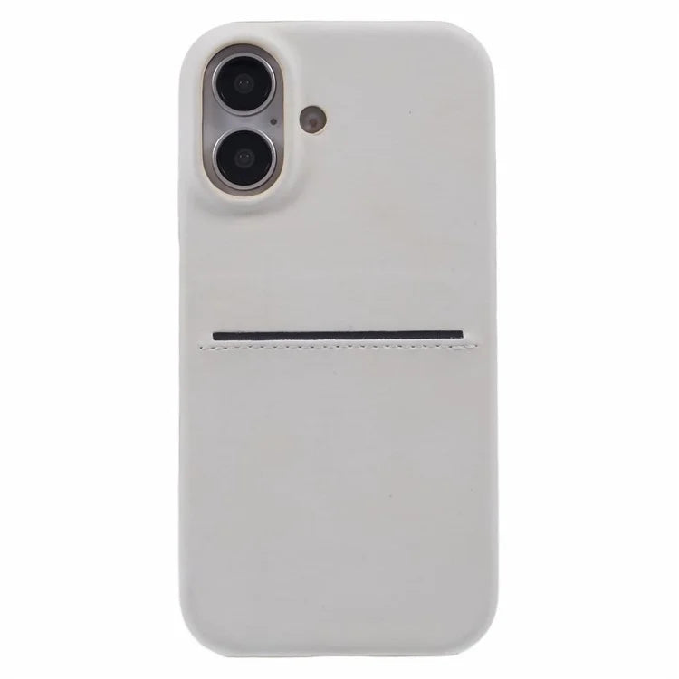 For iPhone 16 Plus Case Skin-Touch Leather+PC Phone Cover with Card Slot