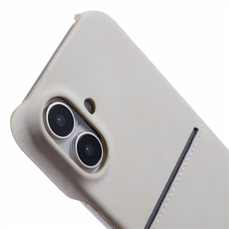 For iPhone 16 Plus Case Skin-Touch Leather+PC Phone Cover with Card Slot