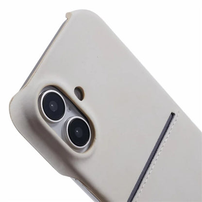 For iPhone 16 Plus Case Skin-Touch Leather+PC Phone Cover with Card Slot