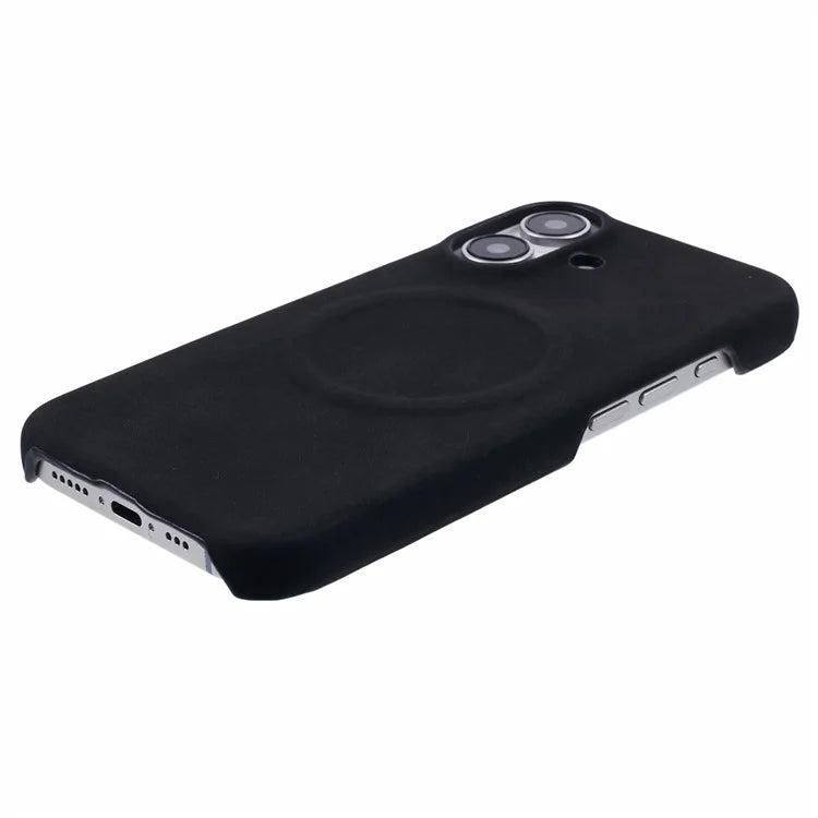 For iPhone 16 Plus Case Compatible with MagSafe Skin-Touch Leather+PC Back Cover