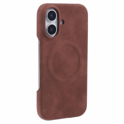 For iPhone 16 Plus Case Compatible with MagSafe Skin-Touch Leather+PC Back Cover