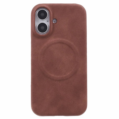 For iPhone 16 Plus Case Compatible with MagSafe Skin-Touch Leather+PC Back Cover