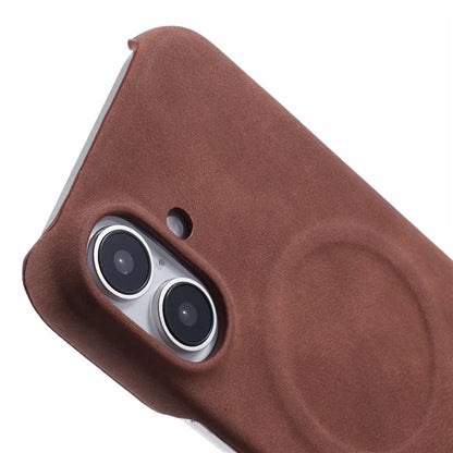 For iPhone 16 Plus Case Compatible with MagSafe Skin-Touch Leather+PC Back Cover