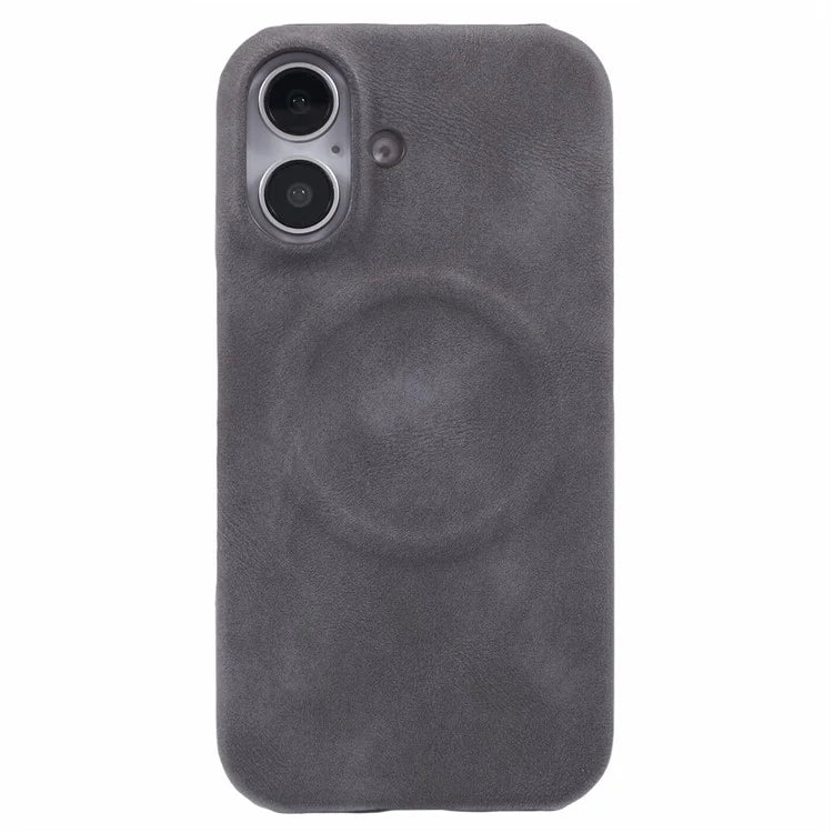 For iPhone 16 Plus Case Compatible with MagSafe Skin-Touch Leather+PC Back Cover