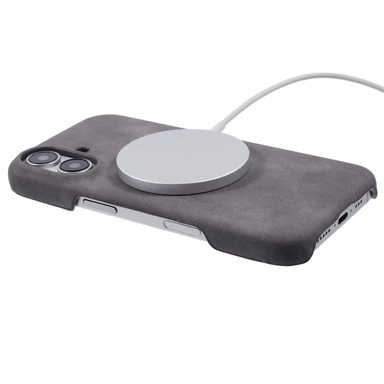 For iPhone 16 Plus Case Compatible with MagSafe Skin-Touch Leather+PC Back Cover
