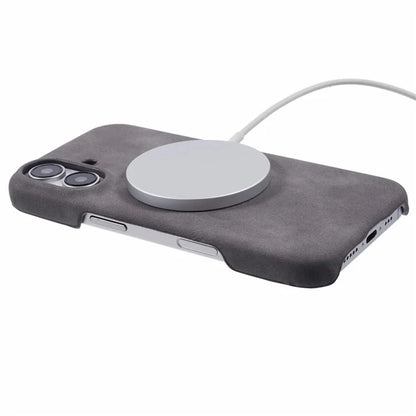For iPhone 16 Plus Case Compatible with MagSafe Skin-Touch Leather+PC Back Cover