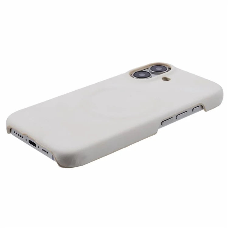 For iPhone 16 Plus Case Compatible with MagSafe Skin-Touch Leather+PC Back Cover