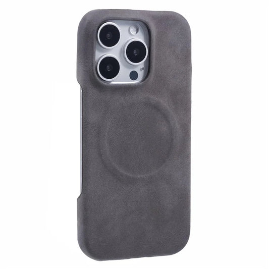 For iPhone 16 Pro Max Case Compatible with MagSafe Skin-Touch Leather+PC Back Cover