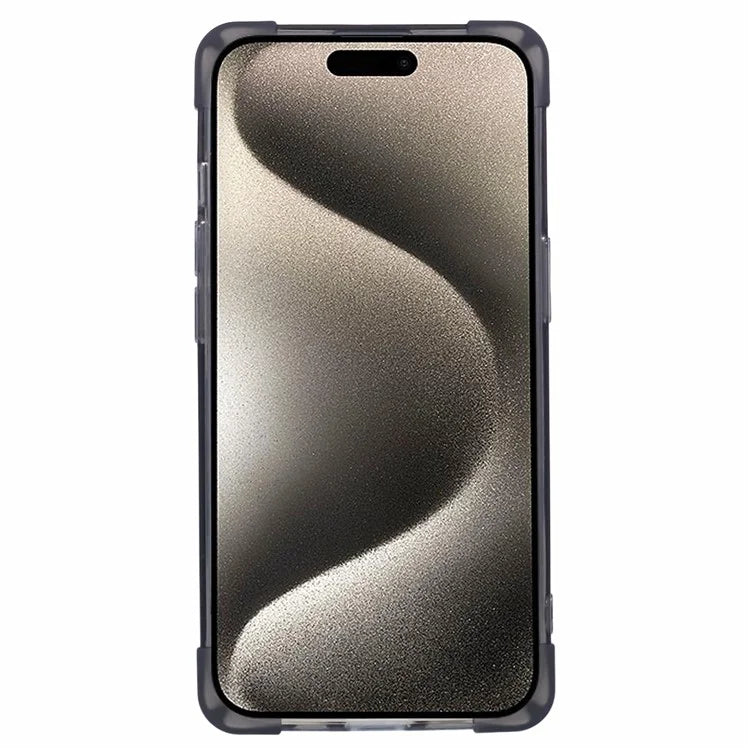 For iPhone 15 Plus TPU Case Reinforced Corners Side Push Card Holder Phone Cover