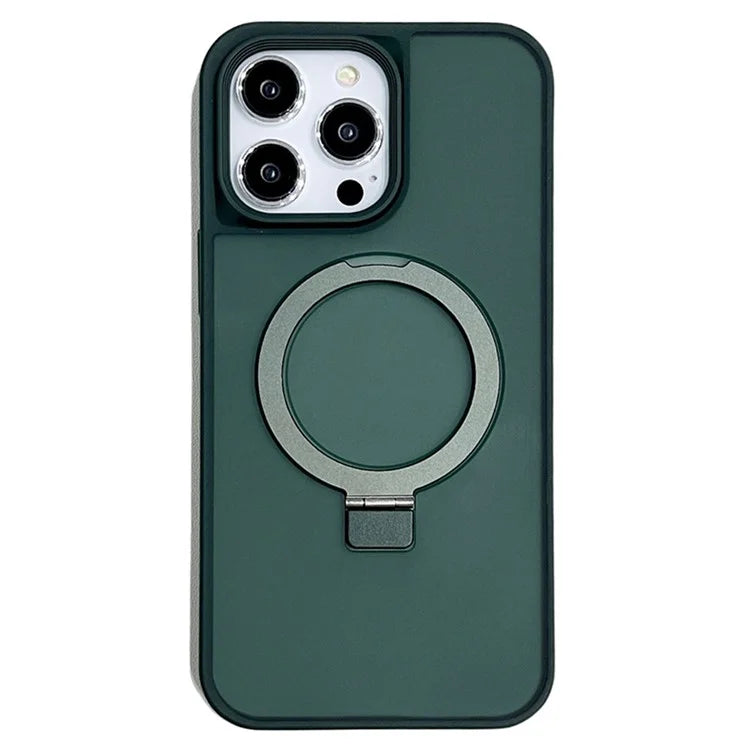 For iPhone 15 Pro Max Case Compatible with MagSafe Skin-Touch TPU+PC Kickstand Phone Cover