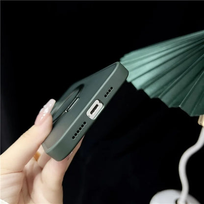 For iPhone 15 Pro Max Case Compatible with MagSafe Skin-Touch TPU+PC Kickstand Phone Cover