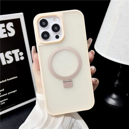 For iPhone 15 Pro Max Case Compatible with MagSafe Skin-Touch TPU+PC Kickstand Phone Cover