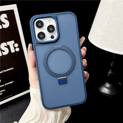 For iPhone 15 Pro Max Case Compatible with MagSafe Skin-Touch TPU+PC Kickstand Phone Cover