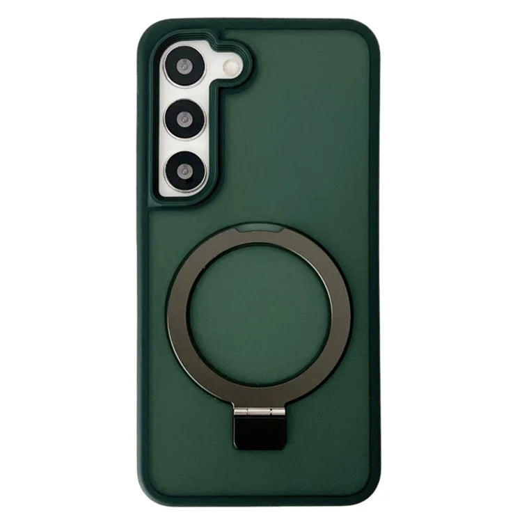 For Samsung Galaxy S23+ Case Compatible with MagSafe Skin-Touch TPU+PC Kickstand Phone Cover