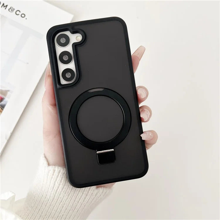 For Samsung Galaxy S23+ Case Compatible with MagSafe Skin-Touch TPU+PC Kickstand Phone Cover