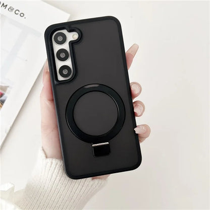 For Samsung Galaxy S23+ Case Compatible with MagSafe Skin-Touch TPU+PC Kickstand Phone Cover