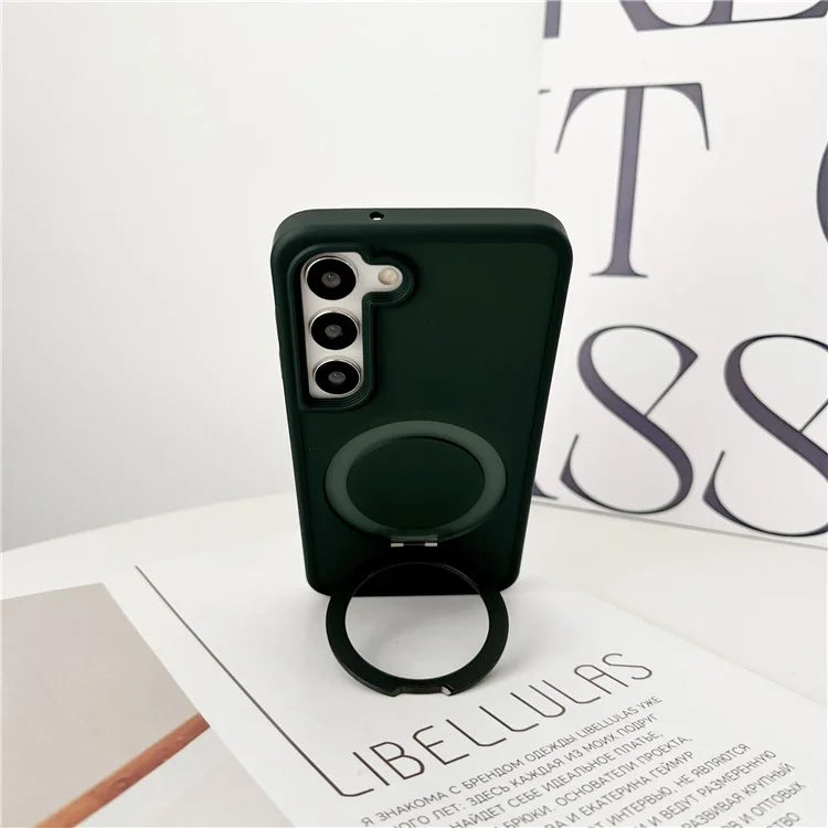 For Samsung Galaxy S23+ Case Compatible with MagSafe Skin-Touch TPU+PC Kickstand Phone Cover