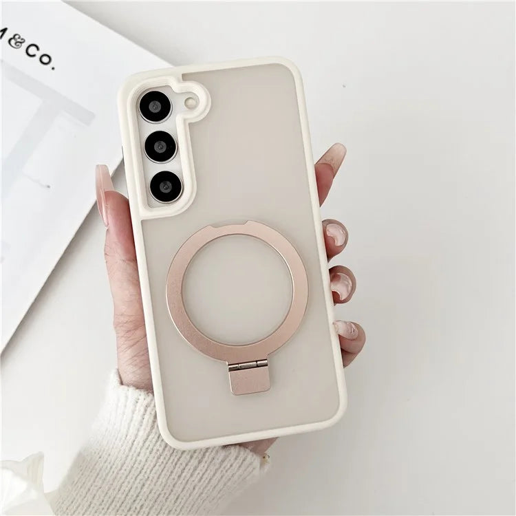 For Samsung Galaxy S23+ Case Compatible with MagSafe Skin-Touch TPU+PC Kickstand Phone Cover
