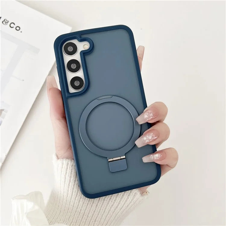 For Samsung Galaxy S23+ Case Compatible with MagSafe Skin-Touch TPU+PC Kickstand Phone Cover