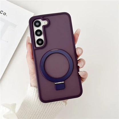 For Samsung Galaxy S23+ Case Compatible with MagSafe Skin-Touch TPU+PC Kickstand Phone Cover