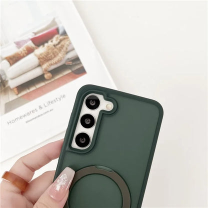 For Samsung Galaxy S23+ Case Compatible with MagSafe Skin-Touch TPU+PC Kickstand Phone Cover