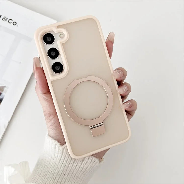 For Samsung Galaxy S23+ Case Compatible with MagSafe Skin-Touch TPU+PC Kickstand Phone Cover