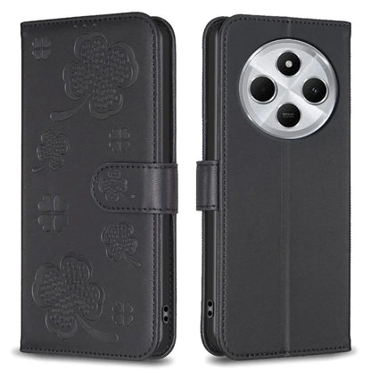 For Xiaomi Redmi 14C 4G Case Clover Pattern Wallet Stand View Leather Phone Cover