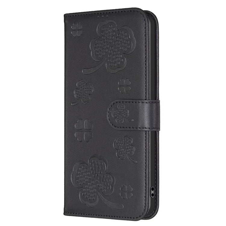 For Xiaomi Redmi 14C 4G Case Clover Pattern Wallet Stand View Leather Phone Cover