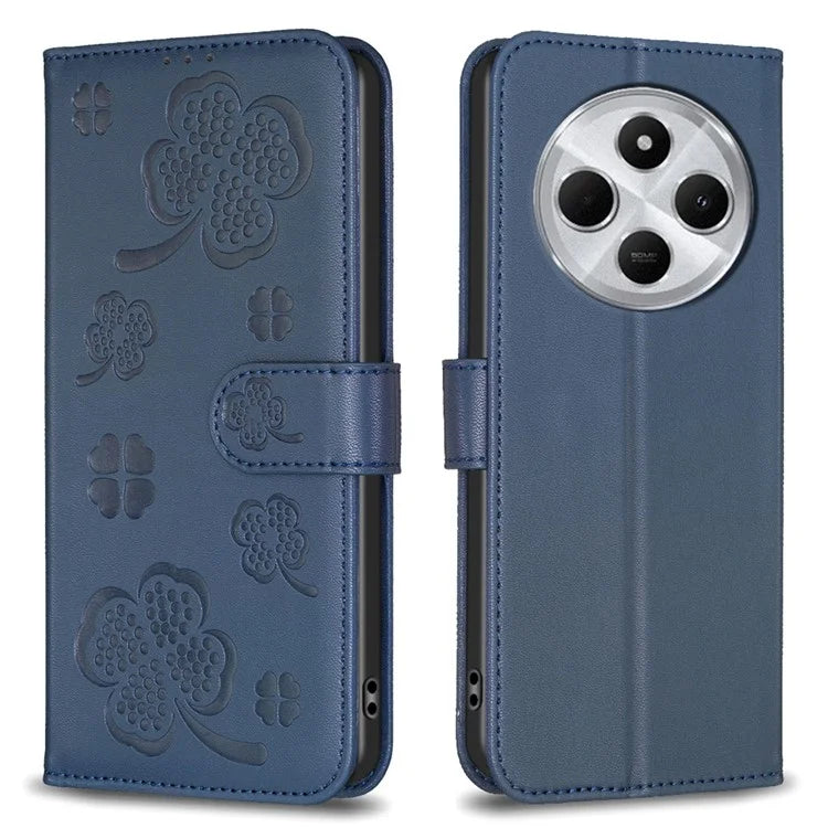 For Xiaomi Redmi 14C 4G Case Clover Pattern Wallet Stand View Leather Phone Cover