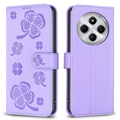 For Xiaomi Redmi 14C 4G Case Clover Pattern Wallet Stand View Leather Phone Cover