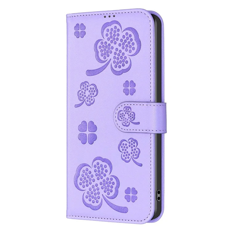 For Xiaomi Redmi 14C 4G Case Clover Pattern Wallet Stand View Leather Phone Cover