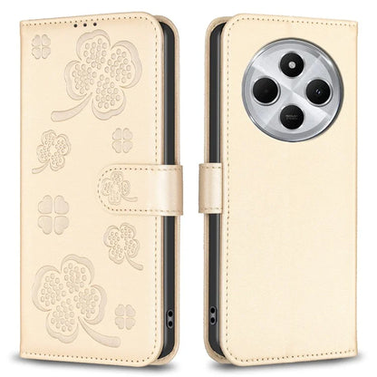 For Xiaomi Redmi 14C 4G Case Clover Pattern Wallet Stand View Leather Phone Cover