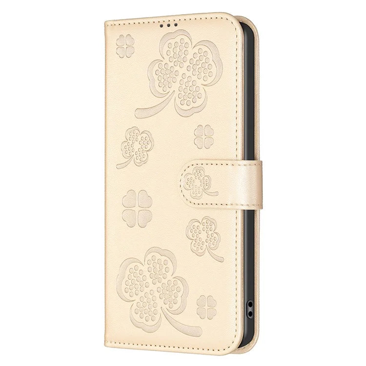 For Xiaomi Redmi 14C 4G Case Clover Pattern Wallet Stand View Leather Phone Cover