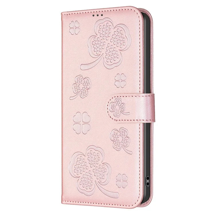 For Xiaomi Redmi 14C 4G Case Clover Pattern Wallet Stand View Leather Phone Cover
