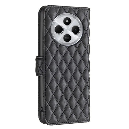BINFEN COLOR BF Style-14 For Xiaomi Redmi 14C 4G Case Rhombus Phone Leather Cover Stand
