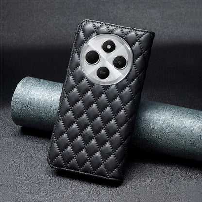 BINFEN COLOR BF Style-14 For Xiaomi Redmi 14C 4G Case Rhombus Phone Leather Cover Stand