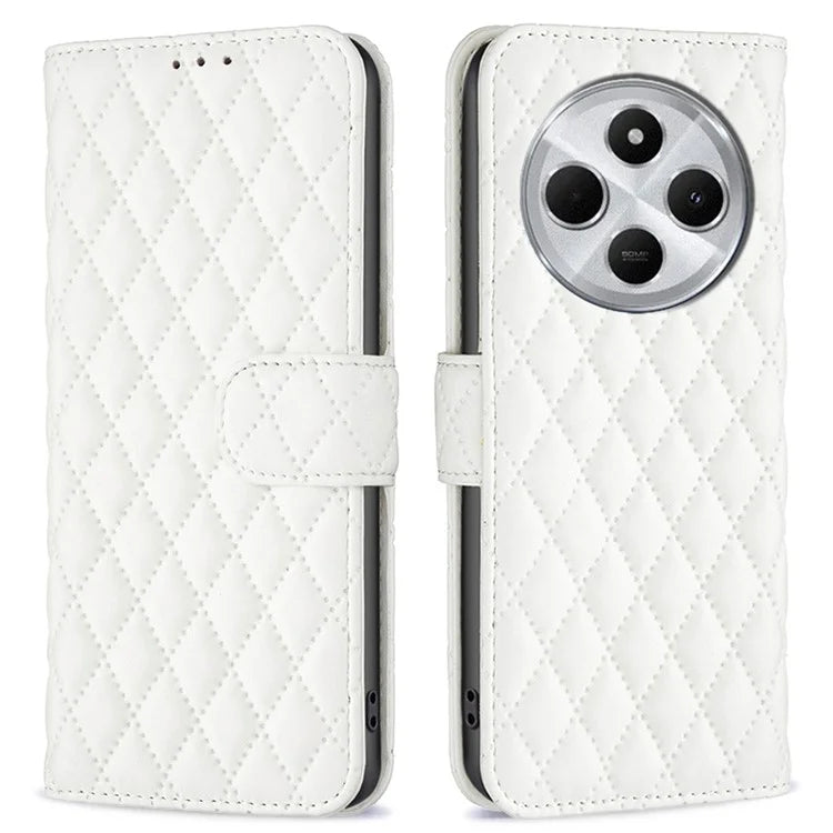 BINFEN COLOR BF Style-14 For Xiaomi Redmi 14C 4G Case Rhombus Phone Leather Cover Stand