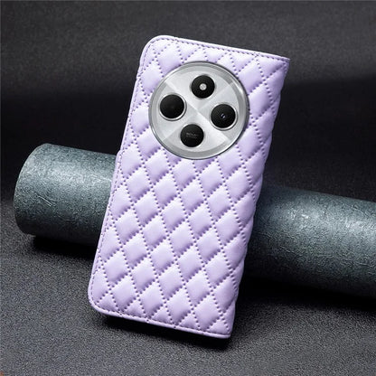 BINFEN COLOR BF Style-14 For Xiaomi Redmi 14C 4G Case Rhombus Phone Leather Cover Stand