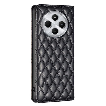 BINFEN COLOR BF Style-16 For Xiaomi Redmi 14C 4G Case Card Slots Rhombus Leather Cover