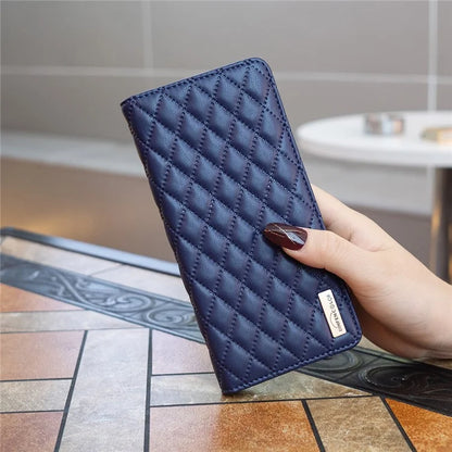 BINFEN COLOR BF Style-16 For Xiaomi Redmi 14C 4G Case Card Slots Rhombus Leather Cover