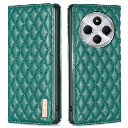 BINFEN COLOR BF Style-16 For Xiaomi Redmi 14C 4G Case Card Slots Rhombus Leather Cover