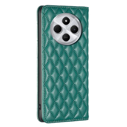 BINFEN COLOR BF Style-16 For Xiaomi Redmi 14C 4G Case Card Slots Rhombus Leather Cover