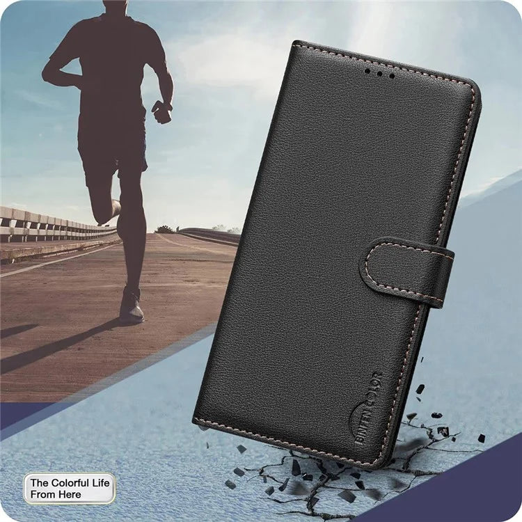 BINFEN COLOR BF32 For Xiaomi Redmi 14C 4G Leather Case Wallet RFID Blocking Phone Cover