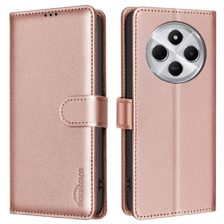 BINFEN COLOR BF32 For Xiaomi Redmi 14C 4G Leather Case Wallet RFID Blocking Phone Cover