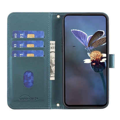 BINFEN COLOR BF34 for Xiaomi Redmi 14C 4G Leather Case Wallet Square Grid Phone Cover