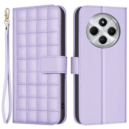 BINFEN COLOR BF34 for Xiaomi Redmi 14C 4G Leather Case Wallet Square Grid Phone Cover