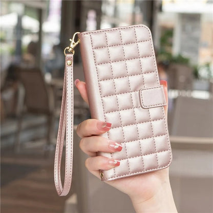 BINFEN COLOR BF34 for Xiaomi Redmi 14C 4G Leather Case Wallet Square Grid Phone Cover