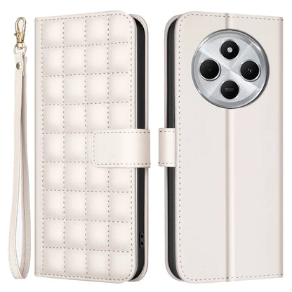 BINFEN COLOR BF34 for Xiaomi Redmi 14C 4G Leather Case Wallet Square Grid Phone Cover