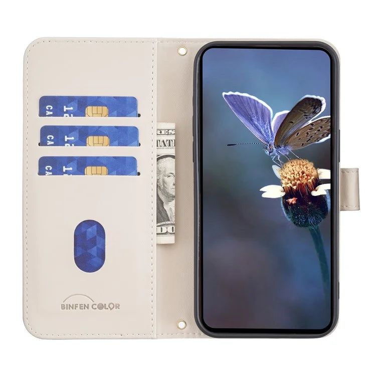 BINFEN COLOR BF34 for Xiaomi Redmi 14C 4G Leather Case Wallet Square Grid Phone Cover